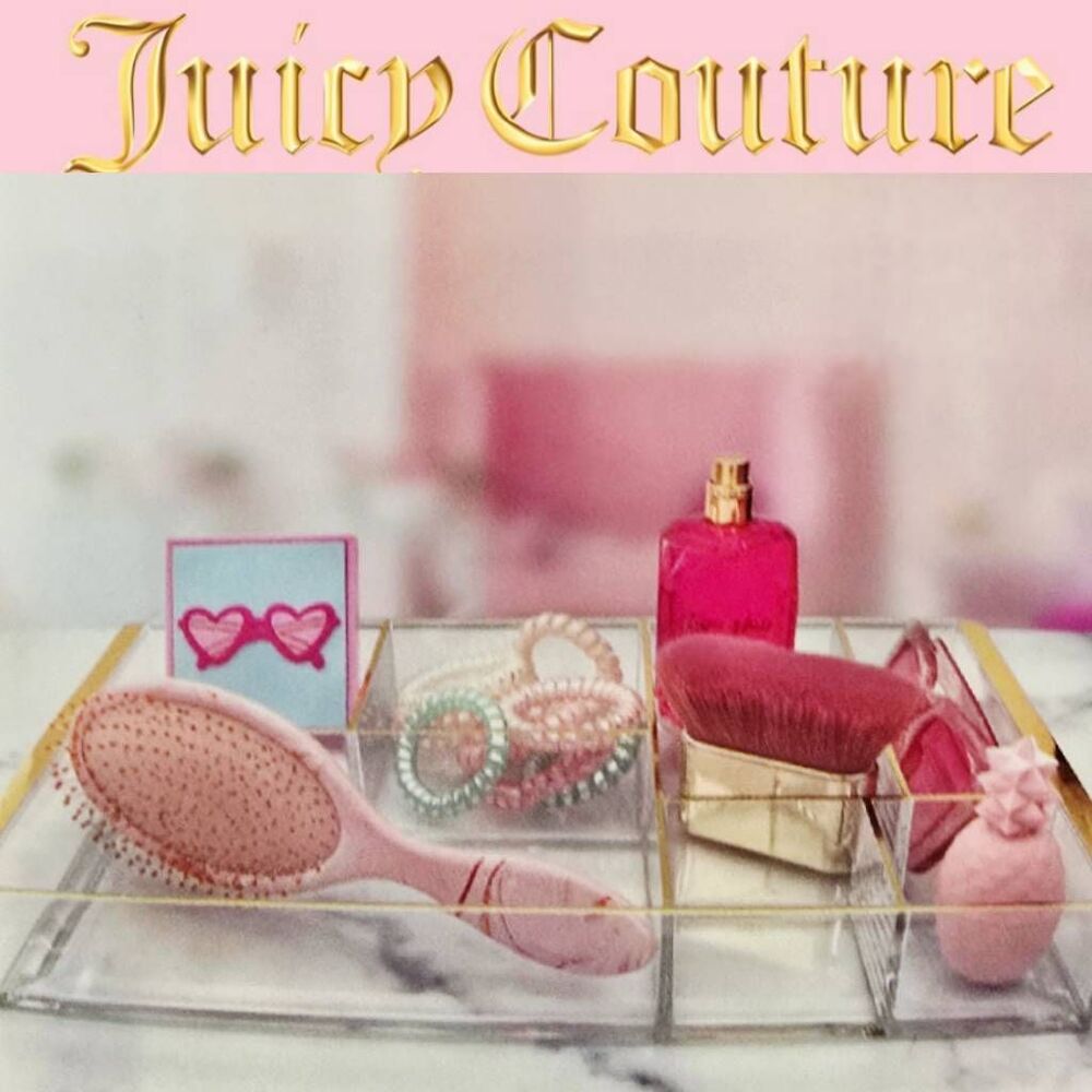 Juicy Couture Home Acrylic 8-Section Cosmetic Organizer w/Gold Accents